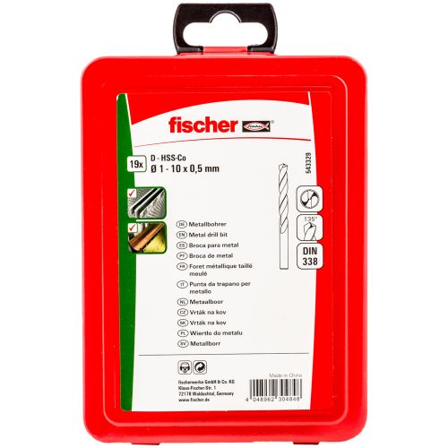 HSS-Co Set 1-10 mm 543329 FISCHER