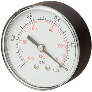 Plastic manometer MZ 63mm M12x1.5 0-1.6bar