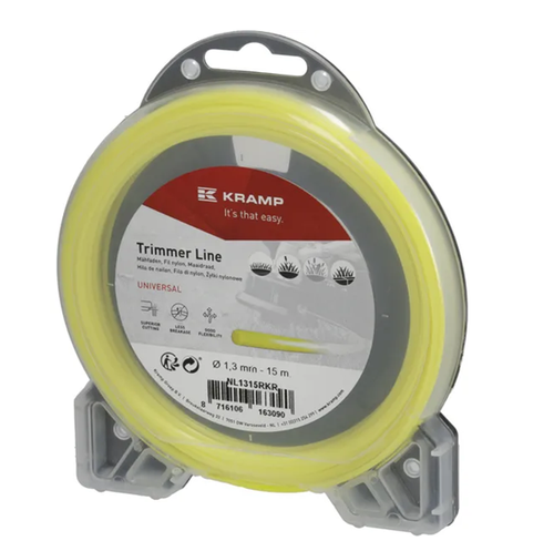 NL1315RKR Kramp trimmer line diameter 1.3 mm, 15 m, round, yellow