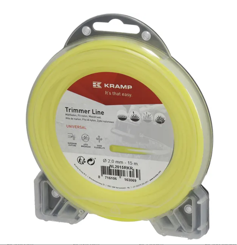 NL2015RKR Kramp trimmer line diameter 2 mm, 15 m, round, yellow