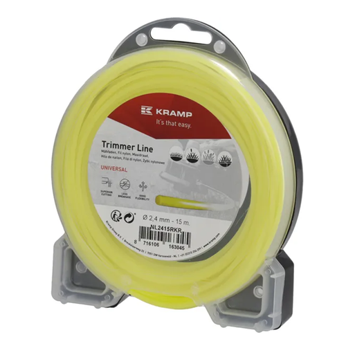 NL2415RKR Kramp trimmer line diameter 2.4 mm, 15 m, round, yellow