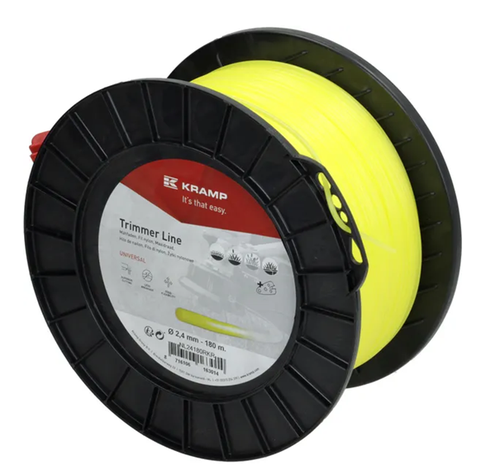 NL24180RKR Kramp trimmer line diameter 2.4 mm, 180 m, round, yellow