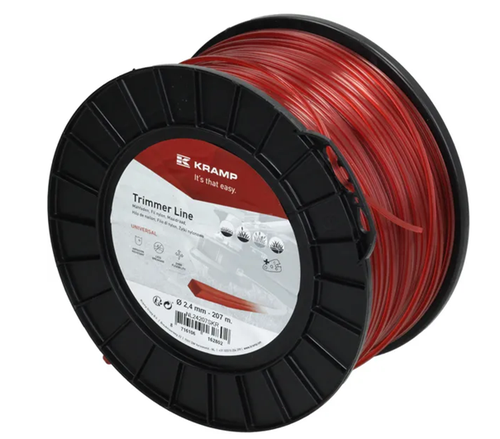 NL24207SKR Kramp trimmer line diameter 2.4 mm, 207 m, square, red