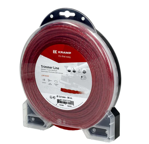 NL3056TCKR Kramp trimmer line diameter 3 mm, 56 m, spiral, flexible, red