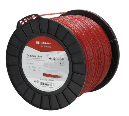 NL33232TCKR Kramp trimmer line diameter 3.3 mm, 232 m, spiral, flexible, red