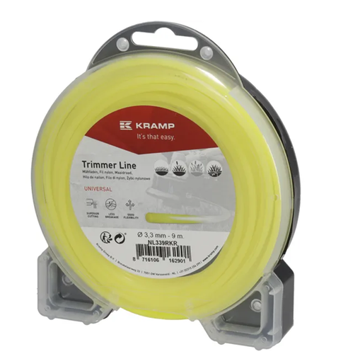 NL339RKR Kramp trimmer line diameter 3.3 mm, 9 m, round, yellow