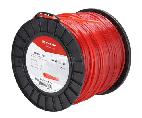 NL40122SKR Kramp trimmer line diameter 4 mm, 122 m, square, red