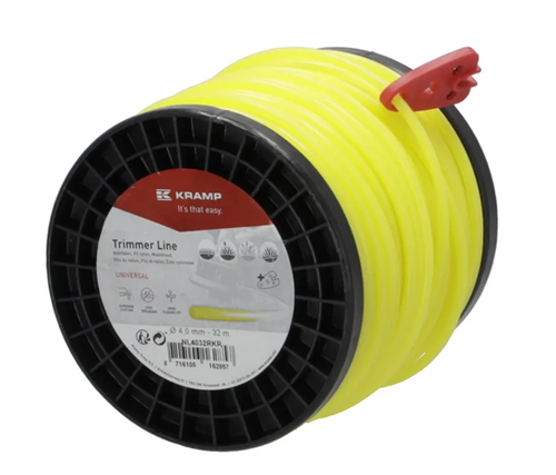 NL4032RKR Kramp trimmer line diameter 4 mm, 32 m, round, yellow